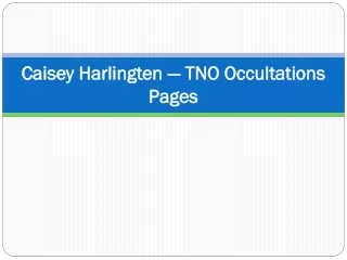 Caisey Harlingten — TNO Occultations Pages