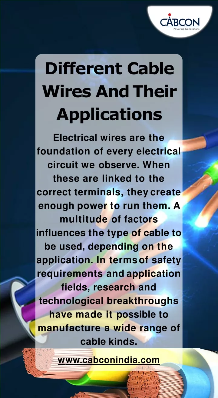 different cable wires and their applications