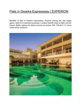 flats in dwarka expressway experion