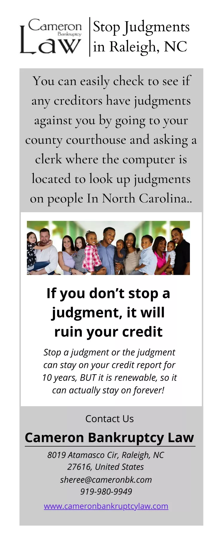 stop judgments in raleigh nc