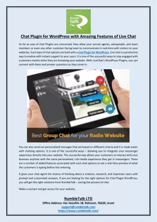 chat plugin for wordpress with amazing features