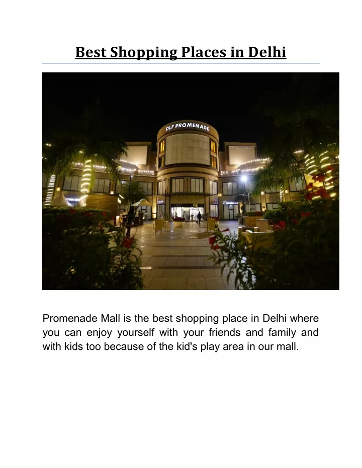 best shopping places in delhi