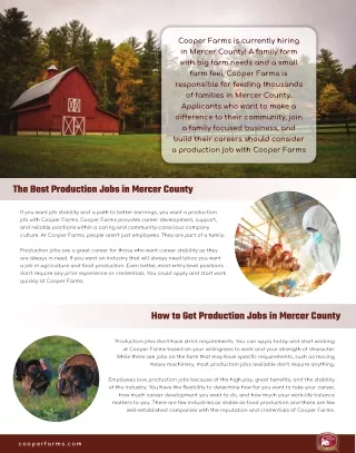 Finding for Jobs in St. Hen Ohio | Cooperfarms.com