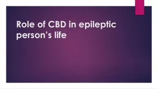 Role of CBD in epileptic person’s life