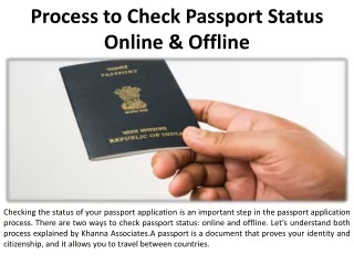 The Online and Offline Status of Passports