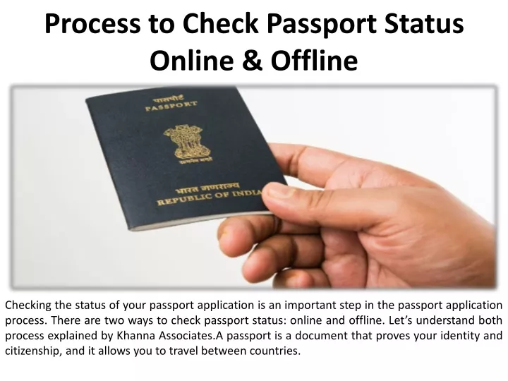 process to check passport status online offline