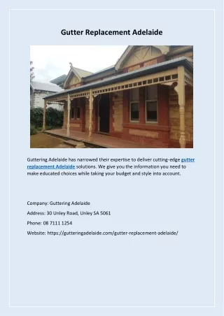 Gutter Replacement Adelaide