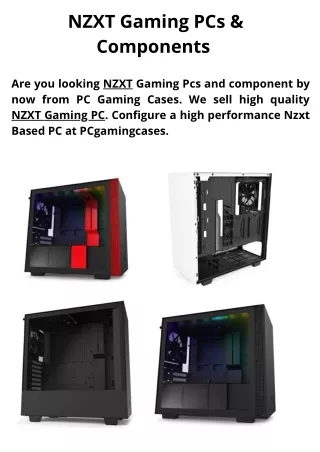 NZXT Gaming PC Cases - Buy Now Best NZXT PCs