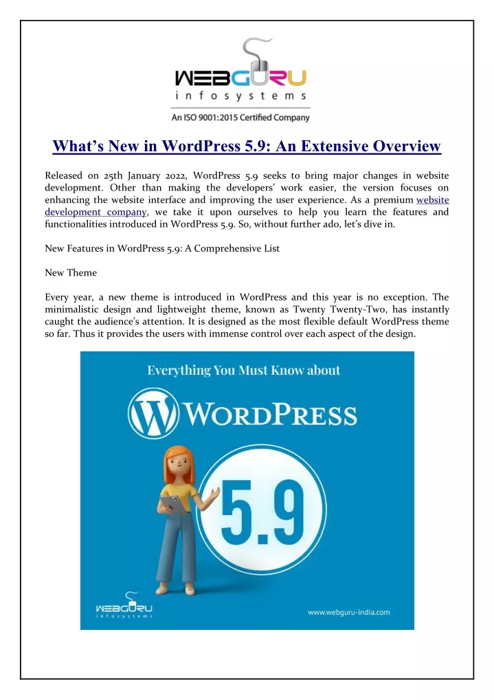 what s new in wordpress 5 9 an extensive overview