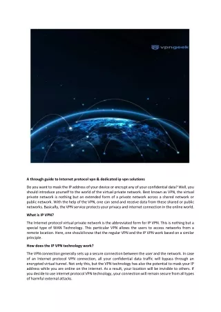 a through guide to internet protocol
