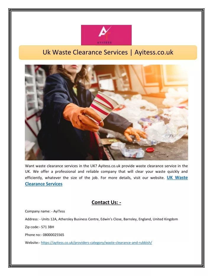 uk waste clearance services ayitess co uk