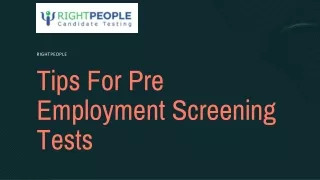Tips For Pre Employment Screening Tests