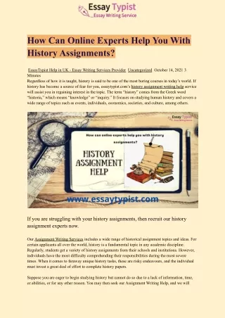 how can online experts help you with history