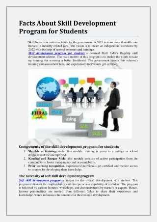facts about skill development program for students