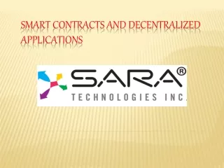smart contracts and decentralized applications