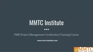PMP Project Management Certification Training Course-MMTC Institute