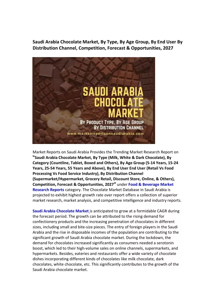 saudi arabia chocolate market by type