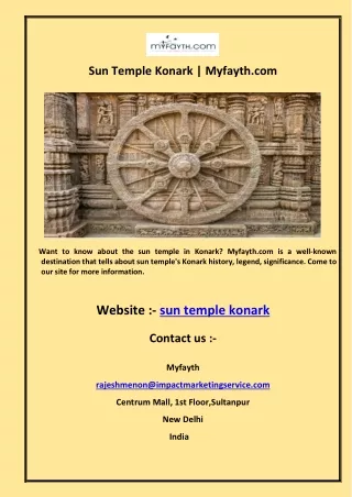 Sun Temple Konark  Myfayth.com