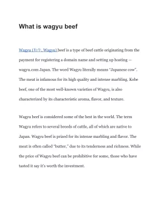 what is wagyu beef