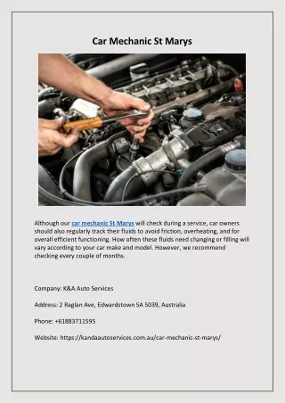 Car Mechanic St Marys