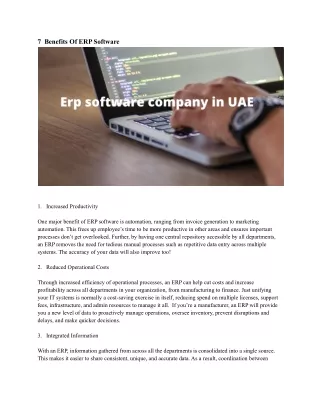 7 benefits of erp software