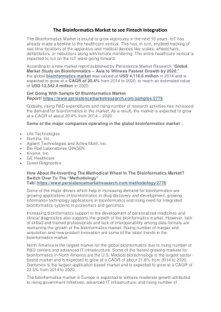 the bioinformatics market to see fintech