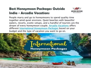 Best Honeymoon Packages Outside India - Arcadia Vacations
