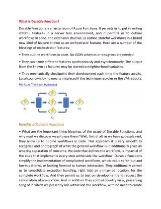 What is Durable Function-Visualpath