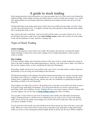 Stock Trading Courses | Blockchain Tradein