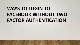 Ways To Login To Facebook Without Two Factor