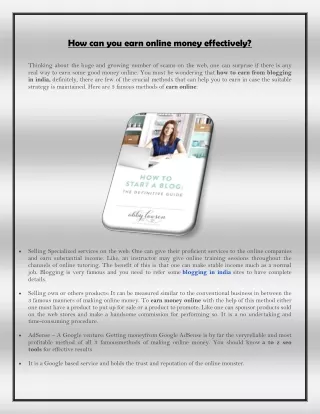 How can you earn online money effectively?
