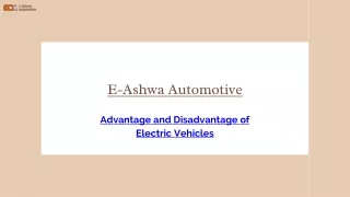 Advantage and Disadvantage of Electric Vehicles