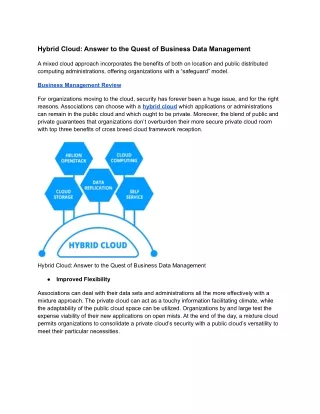 hybrid cloud answer to the quest of business data