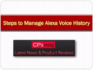 Steps to Manage Alexa Voice History