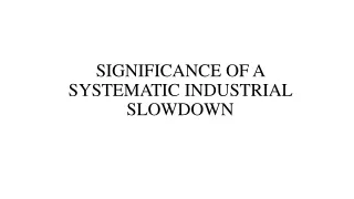 SIGNIFICANCE OF A SYSTEMATIC INDUSTRIAL SLOWDOWN