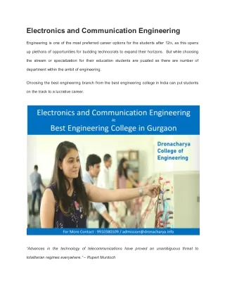 electronics and communication engineering