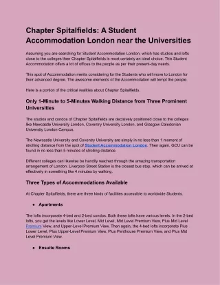 Get Student Accommodation london near universities