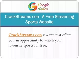 CrackStreams con - A Free Streaming Sports Website