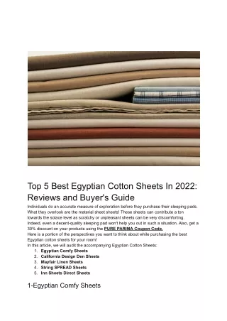 Top 5 Best Egyptian Cotton Sheets In 2022_ Reviews and Buyer's Guide