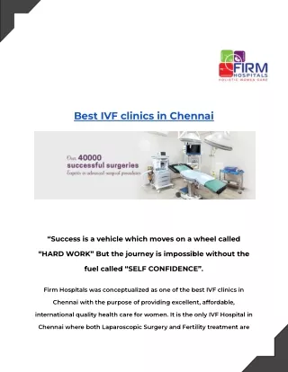 Best IVF clinics in Chennai