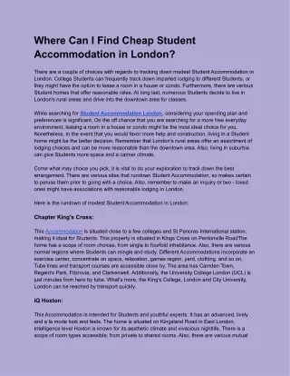 How to Find the Best Student Accommodation in London