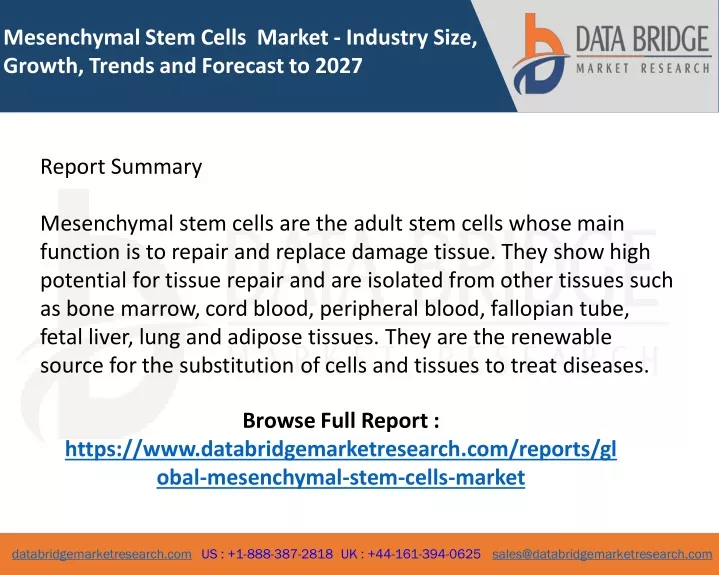 mesenchymal stem cells market industry size