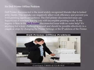 Fix Dell Printer Offline Problem