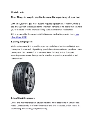 Things to keep in mind to increase life expectancy of your tires