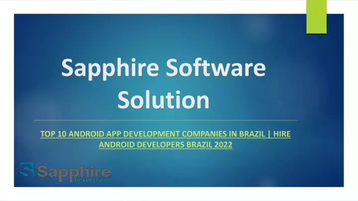 sapphire software solution