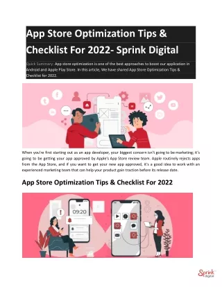 app store optimization tips checklist for 2022
