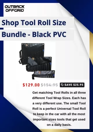 Shop For Tool Roll Size Bundle - Black PVC - Outback Offgrid