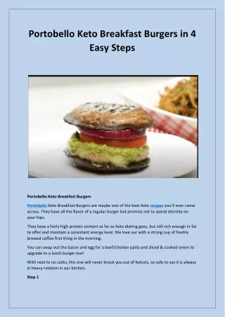 Portobello Keto Breakfast Burgers in 4 Easy Steps