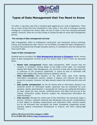 Types of Data Management that You Need to Know