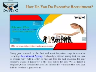 How Do You Do Executive Recruitment